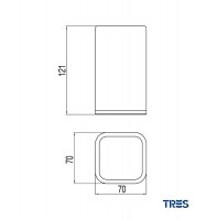 MEDIDAS VASO DE SOBREMESA CERAMICA LOFT TRES GRIFERIA